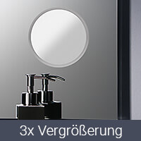 Kosmetikspiegel unbeleuchtet in den Badspiegel integriert