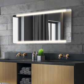 Badspiegel 110 x 60 cm BxH mit Rundecke LUNA TD