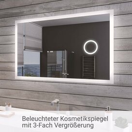 LED Badspiegel inkl. Kosmetikspiegel NUBIA 4S