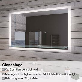 LED Badspiegel mit Glasablage NUBIA 4S