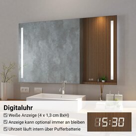 Badspiegel mit Digitaluhr München Side